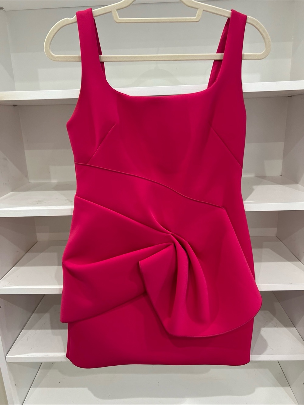 Acler Hot Pink Sculpted Twist Mini Dress